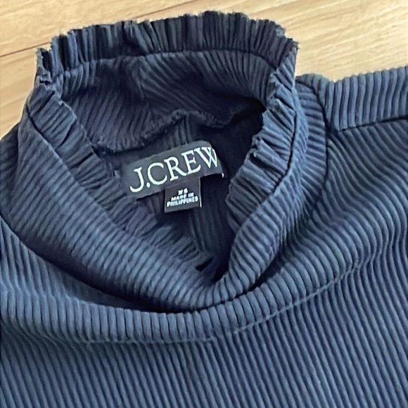 J. Crew Vintage Rib Ruffle Mockneck Tee - Picture 3 of 6